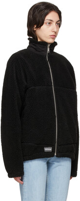 Saintwoods Black Sherpa Lightning Zip Sweater