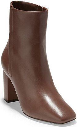 Cole Haan Chrystie Square-Toe Boots Brown