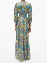 Thumbnail for your product : Luisa Beccaria Floral-print Silk-blend Crepe Maxi Dress - Green Multi