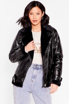 Thumbnail for your product : Nasty Gal Womens Faux Fur Lined Aviator Jacket - Black - 10