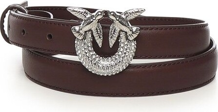 Pinko Love Birds Embellished Buckle Belt