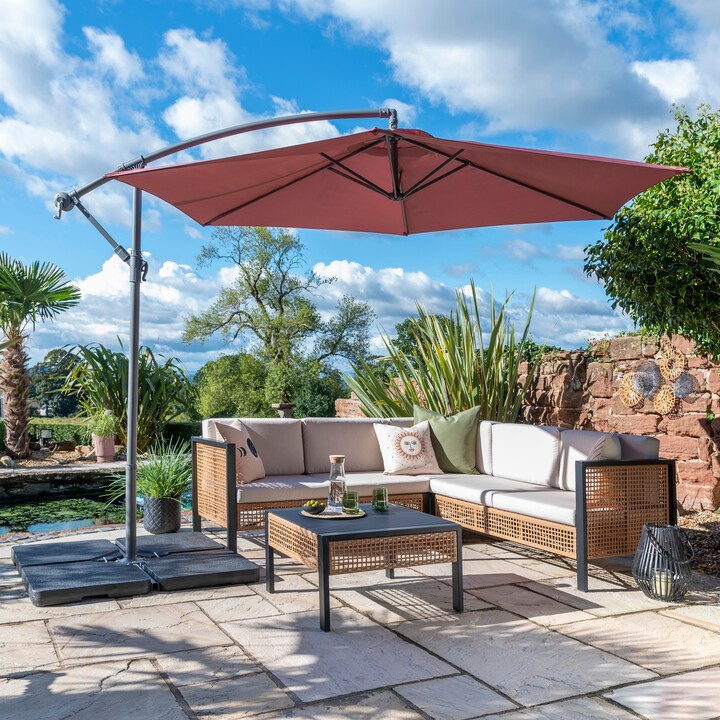 Dunelm 3m Cantilever Parasol Terracotta Red ShopStyle Decor