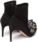 Thumbnail for your product : Sophia Webster Riva Butterfly Applique Suede Boots - Womens - Black Multi