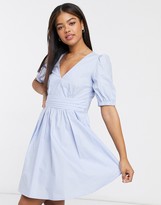 Thumbnail for your product : Vila poplin mini dress in blue