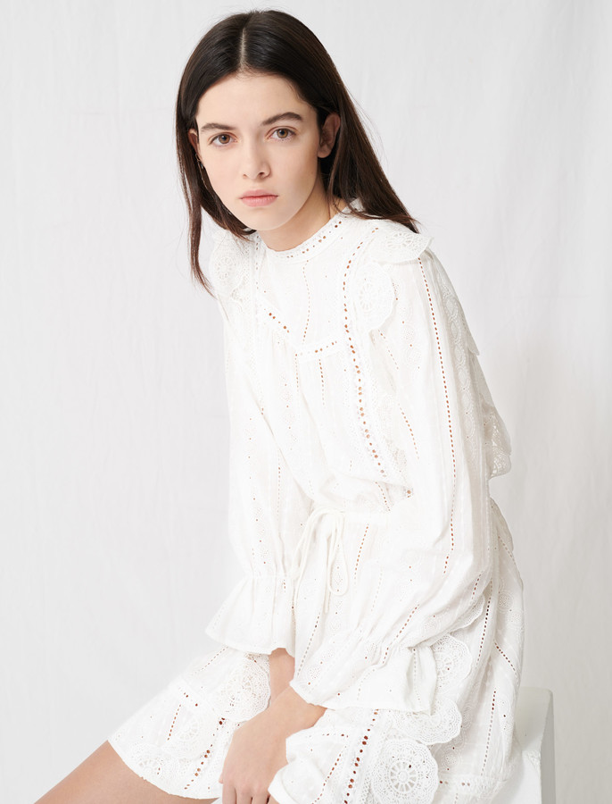 white dress broderie anglaise