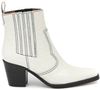 Ganni Western leather ankle boots