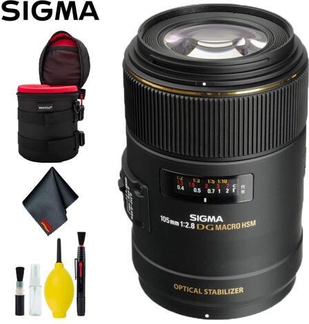 Sigma 105mm f/2.8 EX DG OS HSM Macro Lens for Nikon AF Cameras (Intl Model) Deluxe Kit