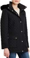 Thumbnail for your product : Calvin Klein Quilted Faux-Fur Trim Coat