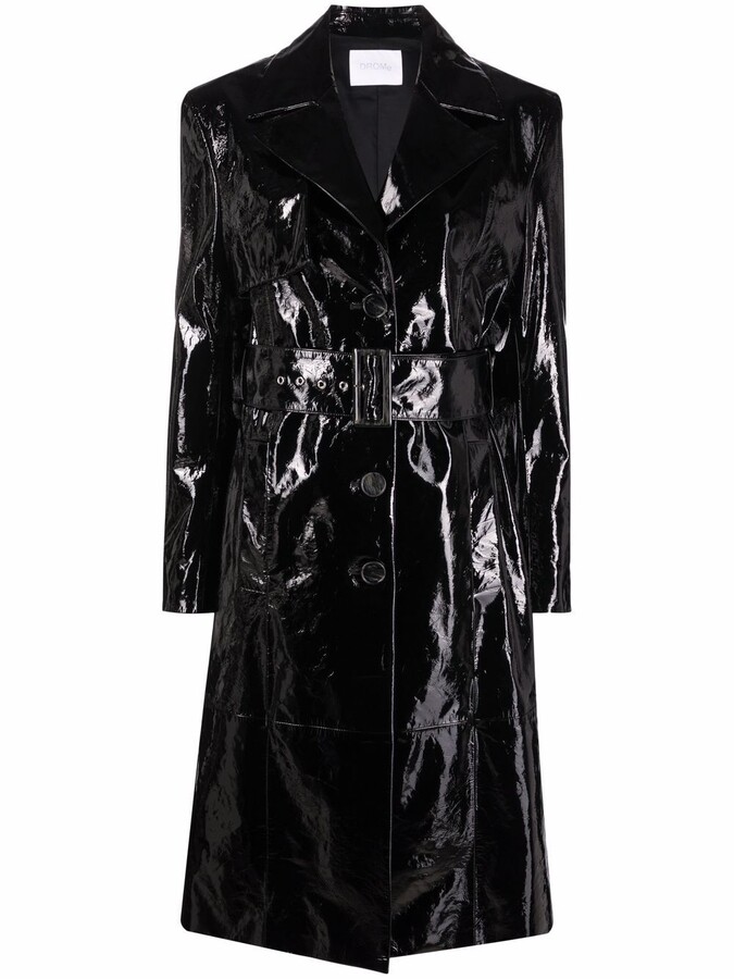 black patent coat