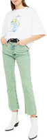Thumbnail for your product : Mother Frayed Acid-wash High-rise Kick-flare Jeans