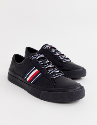 tommy hilfiger black leather shoes