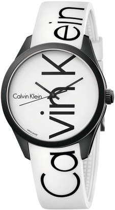 Calvin Klein Men's Color White Silicone Strap Watch 40mm K5E51TK2