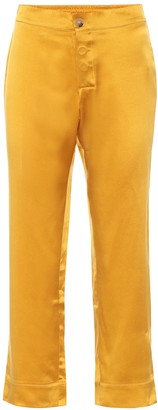 Yellow silk trousers Clearance