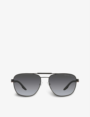 Prada Linea Rossa PS 53XS oval-frame metal and acetate sunglasses