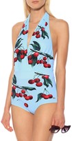 Thumbnail for your product : Dolce & Gabbana Cherry printed halterneck swimsuit