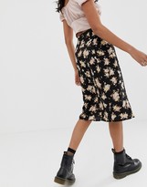 Thumbnail for your product : Motel midi skirt with thigh split in floral