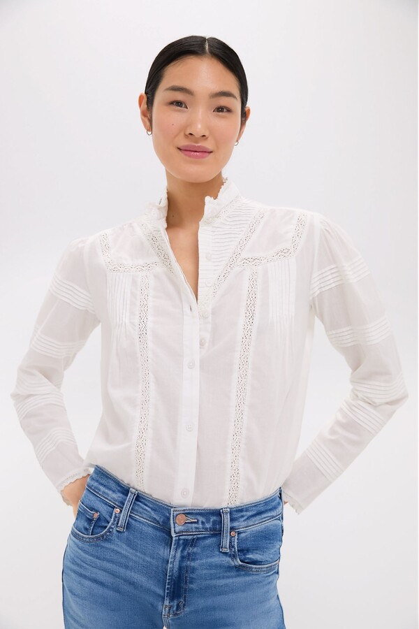 The Shirt by Rochelle Behrens White Priya Shirt