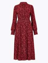 Thumbnail for your product : Marks and Spencer Swirl Print Waisted Midi Shirt Dress