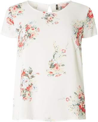 Dorothy Perkins Dorothy Perkins Womens **Only White Floral Scoop Neck Top
