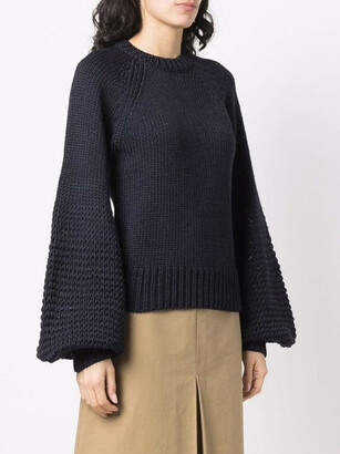 Chloé Crewneck Chunky Knit Puffer Sweater