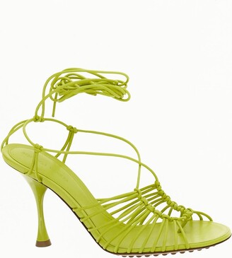 Bottega Veneta Grass Green Leather Padded Sandals - ShopStyle