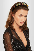Thumbnail for your product : Dolce & Gabbana Embellished Velvet Headband - Black