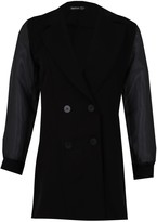 Thumbnail for your product : boohoo Organza Sleeve Double Breasted Woven Blazer Dress