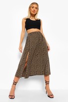 Thumbnail for your product : boohoo Ditsy Floral Split Hem Midi Skirt