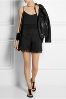 Thumbnail for your product : Kate Moss for Topshop Scalloped satin and chiffon shorts