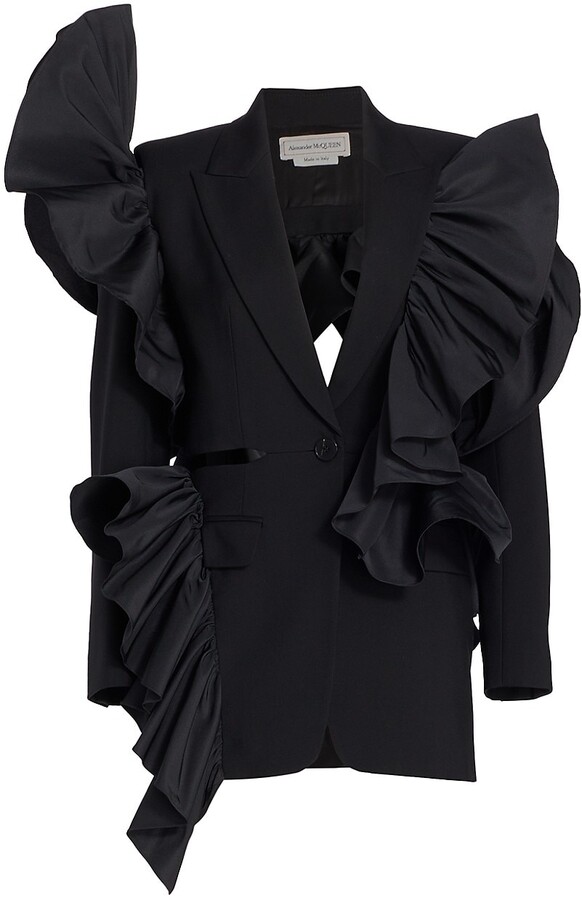 ruffle blazer jacket