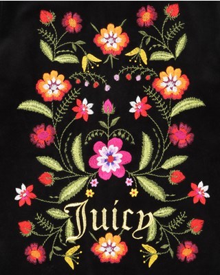Juicy Couture Girls Logo Velour Garden Embroidery Robertson Jacket