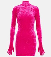 Thumbnail for your product : Vetements High-neck velvet minidress