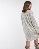 Thumbnail for your product : Asos Tall ASOS DESIGN Tall sequin long sleeved mini dress