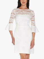Thumbnail for your product : Adrianna Papell Floral Lace Bodice Knit A-Line Dress, Ivory