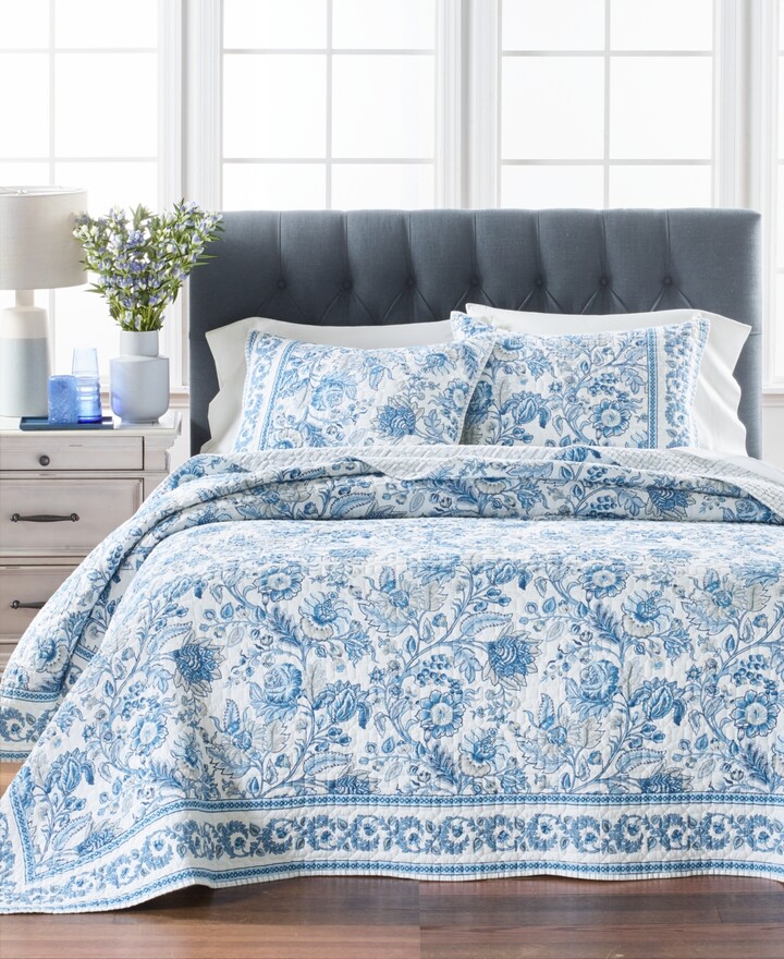 Martha Stewart Collection Jacobean Toile Bedspread, King, Created For