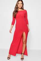 Thumbnail for your product : boohoo Petite Candice Side Split Slinky Maxi Dress