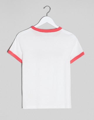 Wrangler logo ringer t-shirt in white
