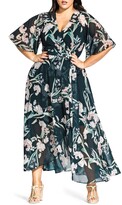 Thumbnail for your product : City Chic Fresh Fields Maxi Wrap Dress
