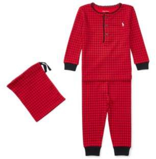 Ralph Lauren Plaid Cotton Pajama Set Red Multi (Plaid) 9M