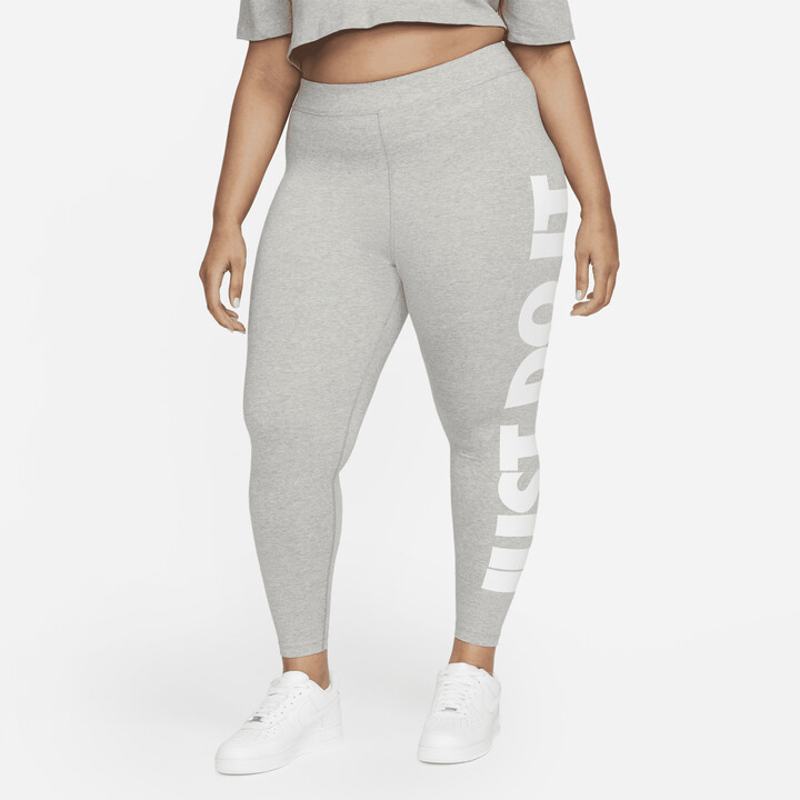 Nike Women's Sportswear Essential High-Waisted Graphic Leggings (Plus Size)  in Grey - ShopStyle
