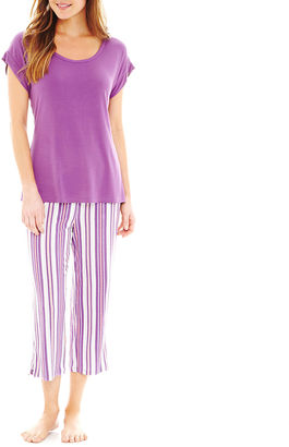 JCPenney Ambrielle Short-Sleeve Tee and Capri Pajama Set