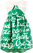 Thumbnail for your product : Elisabetta Franchi Logo Print Bow Detail Flared Dress