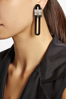 Thumbnail for your product : Lanvin Gunmetal-tone Swarovski crystal clip earrings