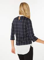 Thumbnail for your product : Dorothy Perkins Navy Checked 2 In 1 Top