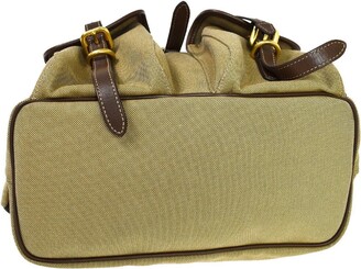 Prada Logo Jacquard Brown Canvas Backpack Bag (Pre-Owned