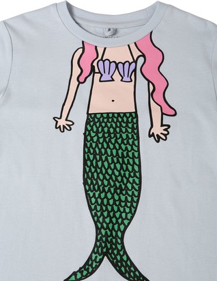 Stella McCartney Kids Mermaid Print L/s Organic Cotton T-shirt