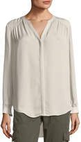 Thumbnail for your product : Joie Yaritza Split-Neck Silk Top
