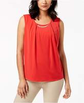 Thumbnail for your product : JM Collection Pleated Embellished Top, Created for Macy's