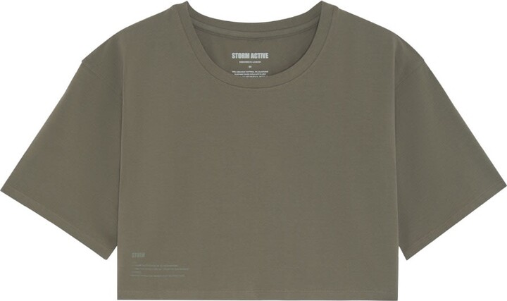 Storm Green Easy Crop Top Olive