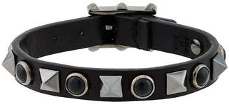 Valentino Leather Rockstud Rolling Noir bracelet